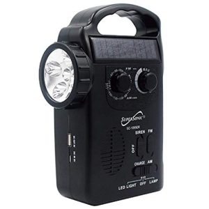SuperSonic 5 Way Emergency Solar/Hand Crank Radio With Flashlight SC1095ER BLACK - CompuBoutique - Miami Florida