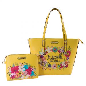 Nicole Lee  Flower Blossom Stylish Shopper 2 Piece Set Set FLO15260 Yellow - CompuBoutique - Miami Florida